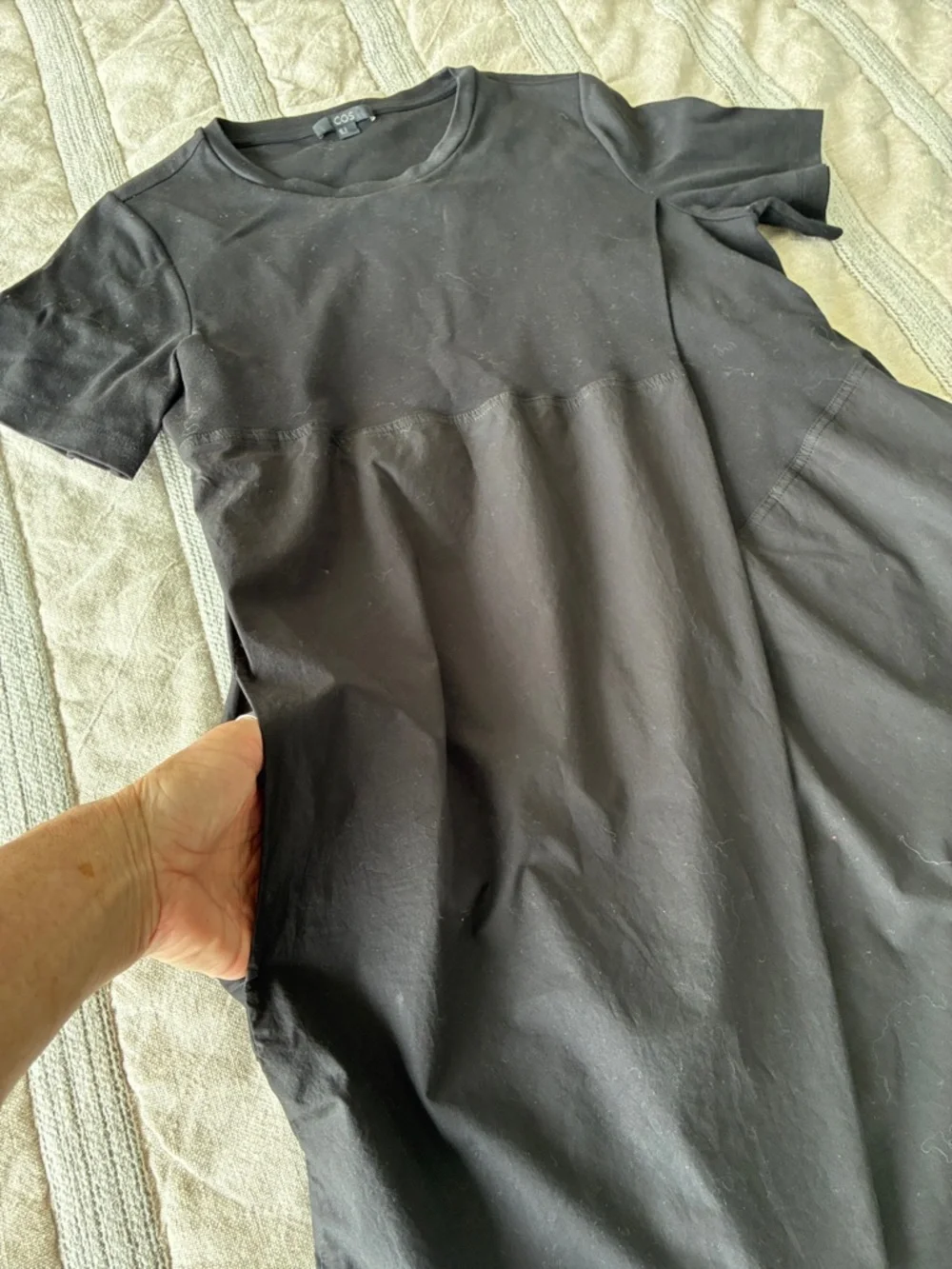 COS Black Short-Sleeve Mini A-Line Dress - Picture 4 of 7